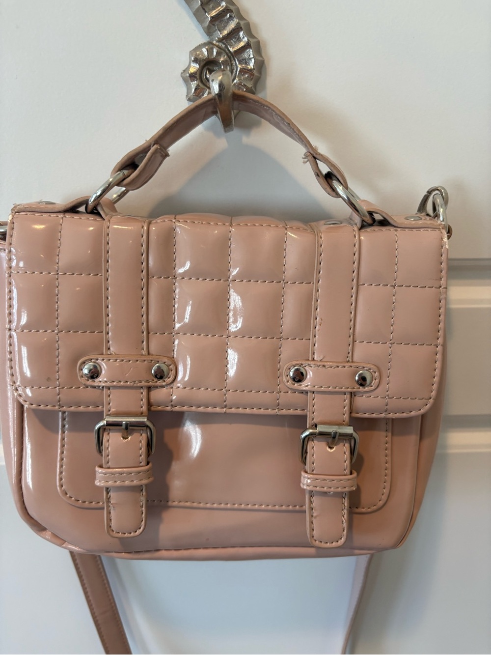 Pretty in Pink Patent Crossbody Purse by Poppie Jones